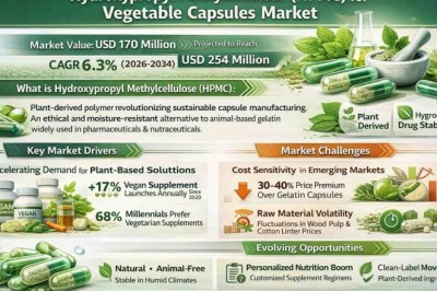 Hydroxypropyl Methylcellulose (HPMC) for Vegetable Capsules Market to Grow at a CAGR of 6.3% during the Forecast Period – Key Players to Watch